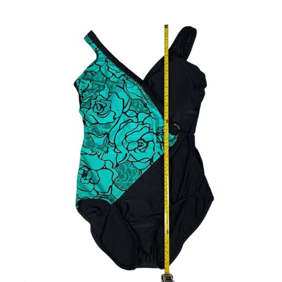 Vintage Shape Detector Swimsuit One Piece Crossover Size 16 Made in the USA - Picture 7 of 13